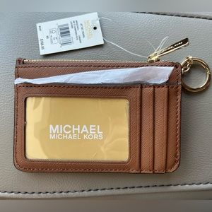 Michael Kors Jet Set Travel Tan Leather Coinpouch